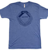 Lightweight cotton t-shirt featuring a chart-style in navy ink. By Essential Screen Printing.
